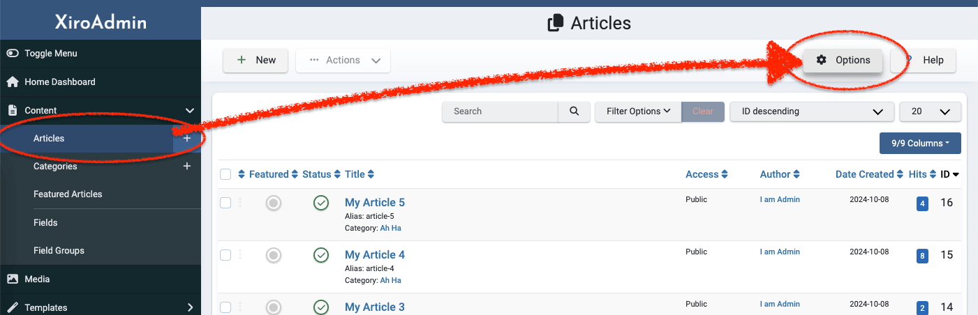 Article Options