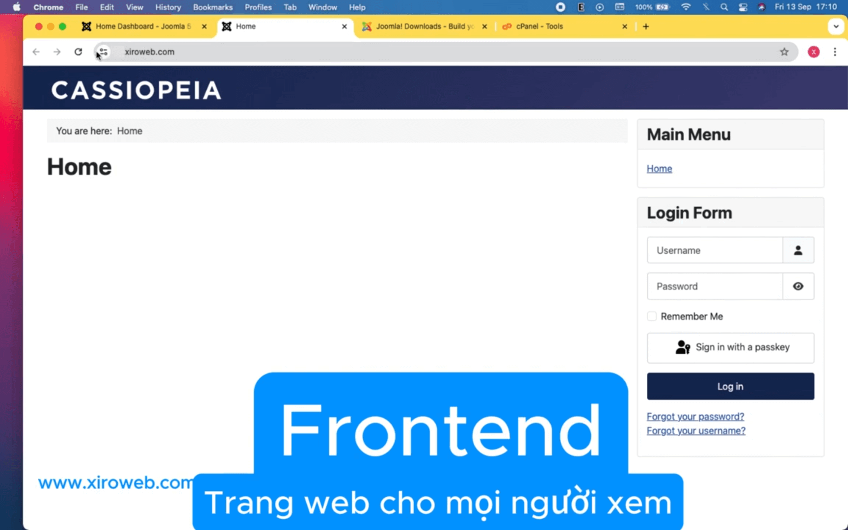 Trang frontend Joomla 5