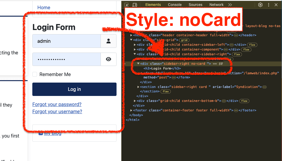 Module style noCard output