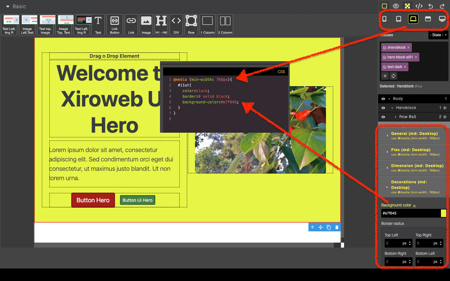 Module Ui Hero Block generate CSS